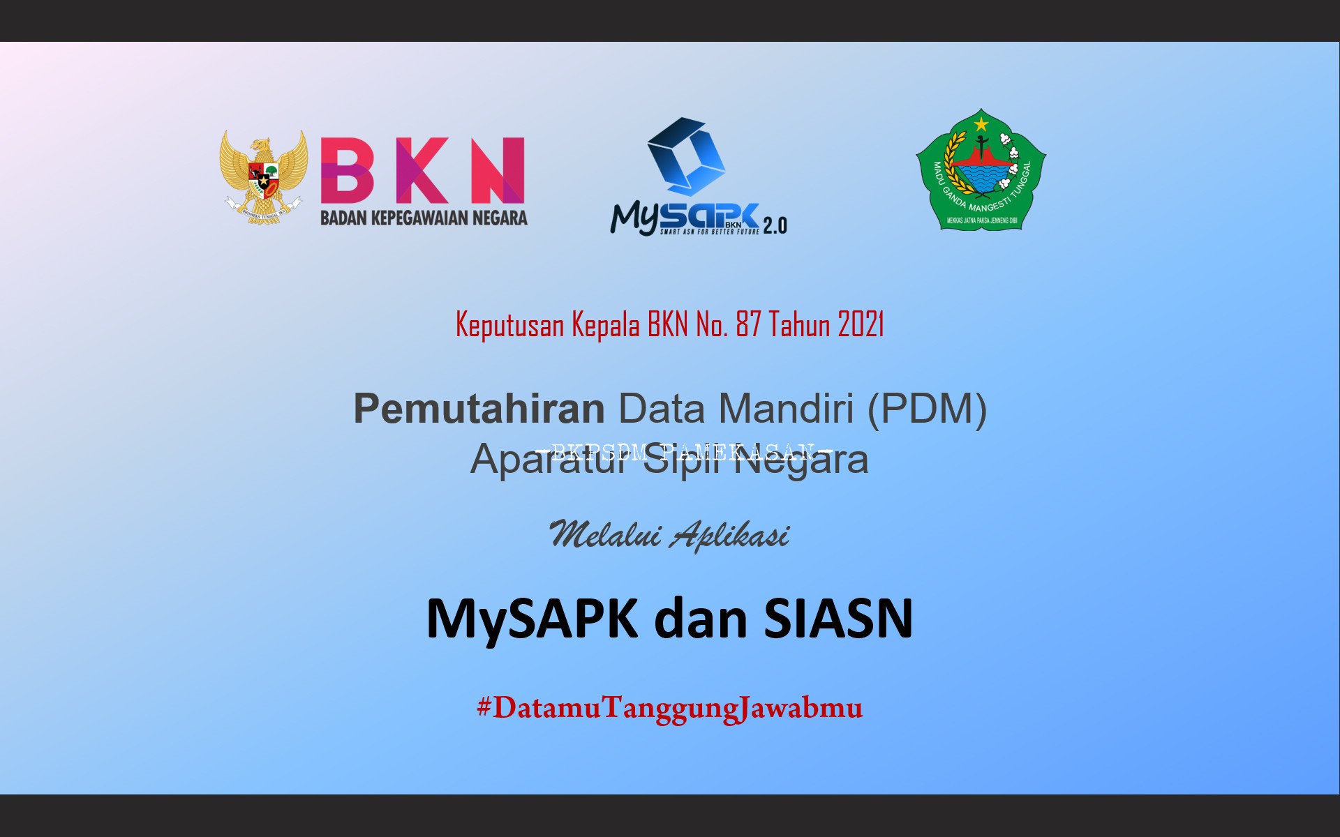 Pemutahiran Data Mandiri (PDM) ASN melalui MySAPK Tahun 2021