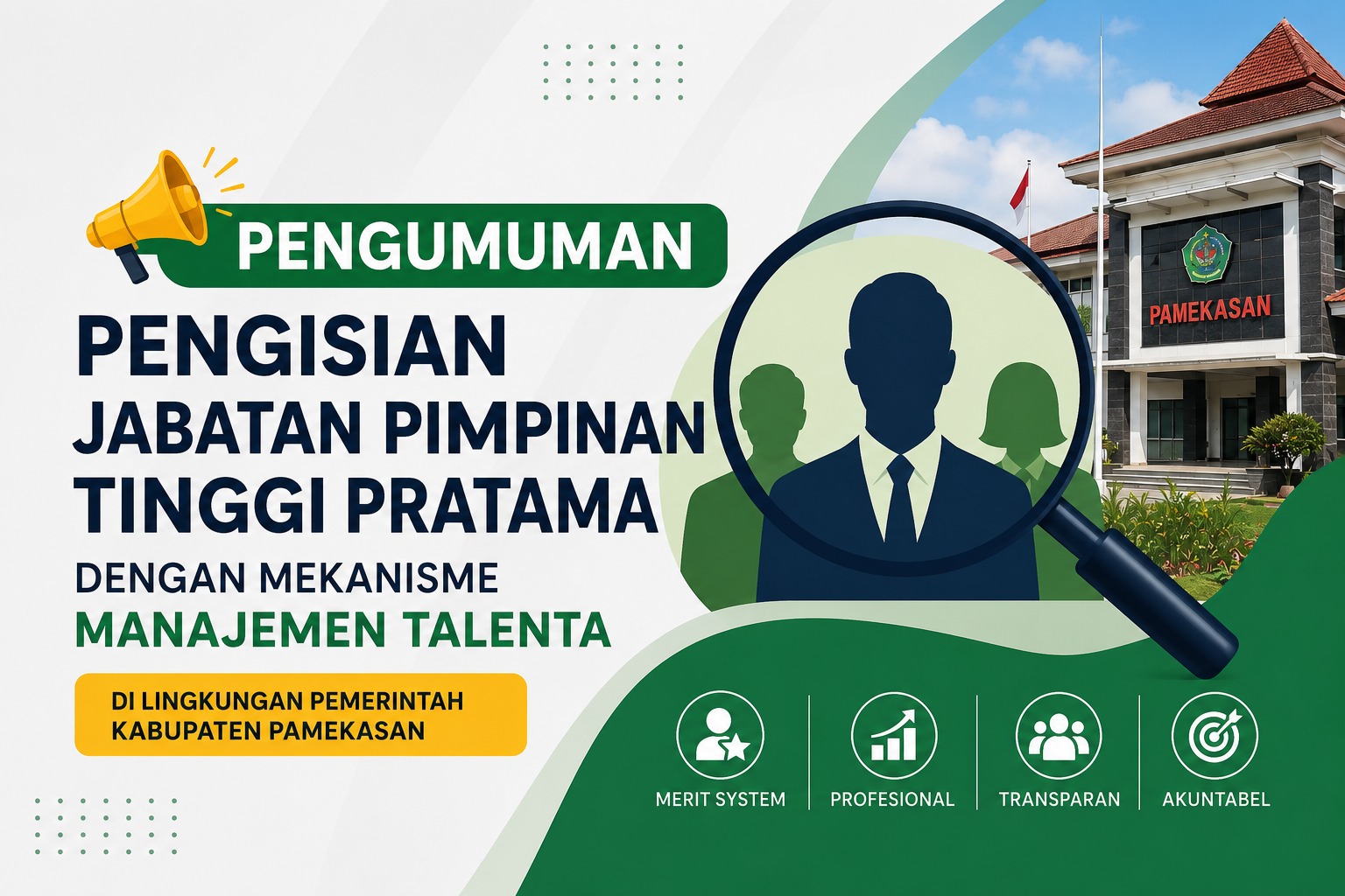 PENGUMUMAN PENGISIAN JPTP MELALUI MANAJEMEN TALENTA DI LINGKUNGAN PEMERINTAH KABUPATEN PAMEKASAN